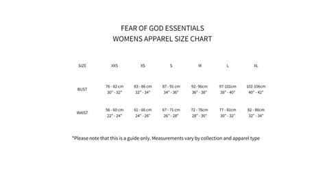 fear of god sizing